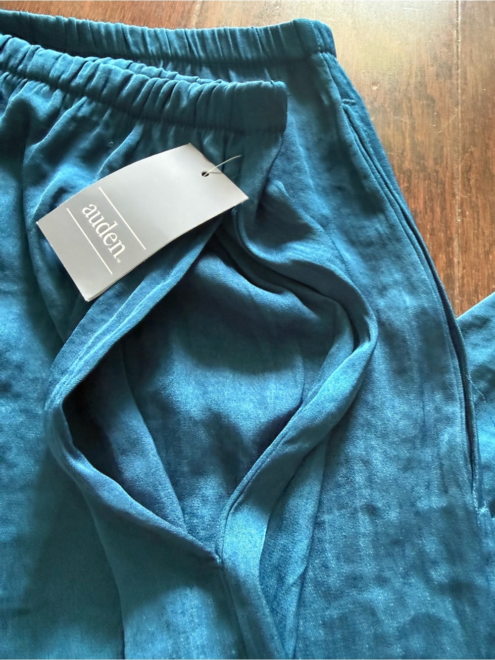 Auden Women’s Teal Blue silky Pajama Pants - Picture 4 of 5